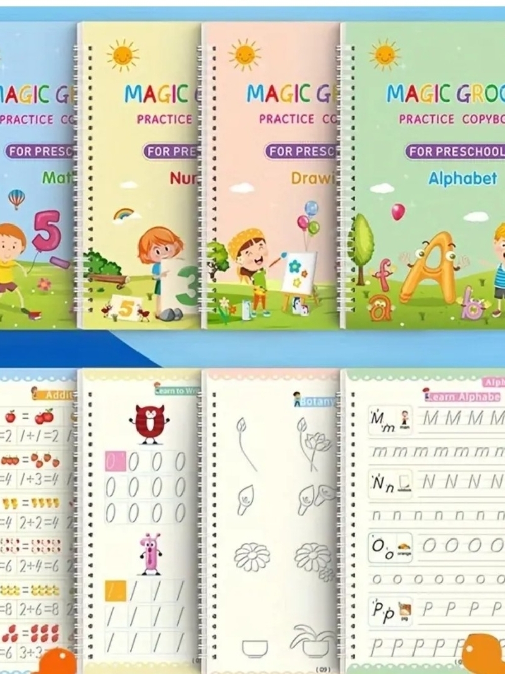 Reusable Magic Practice Copybook Set – Ages 3+ ✨